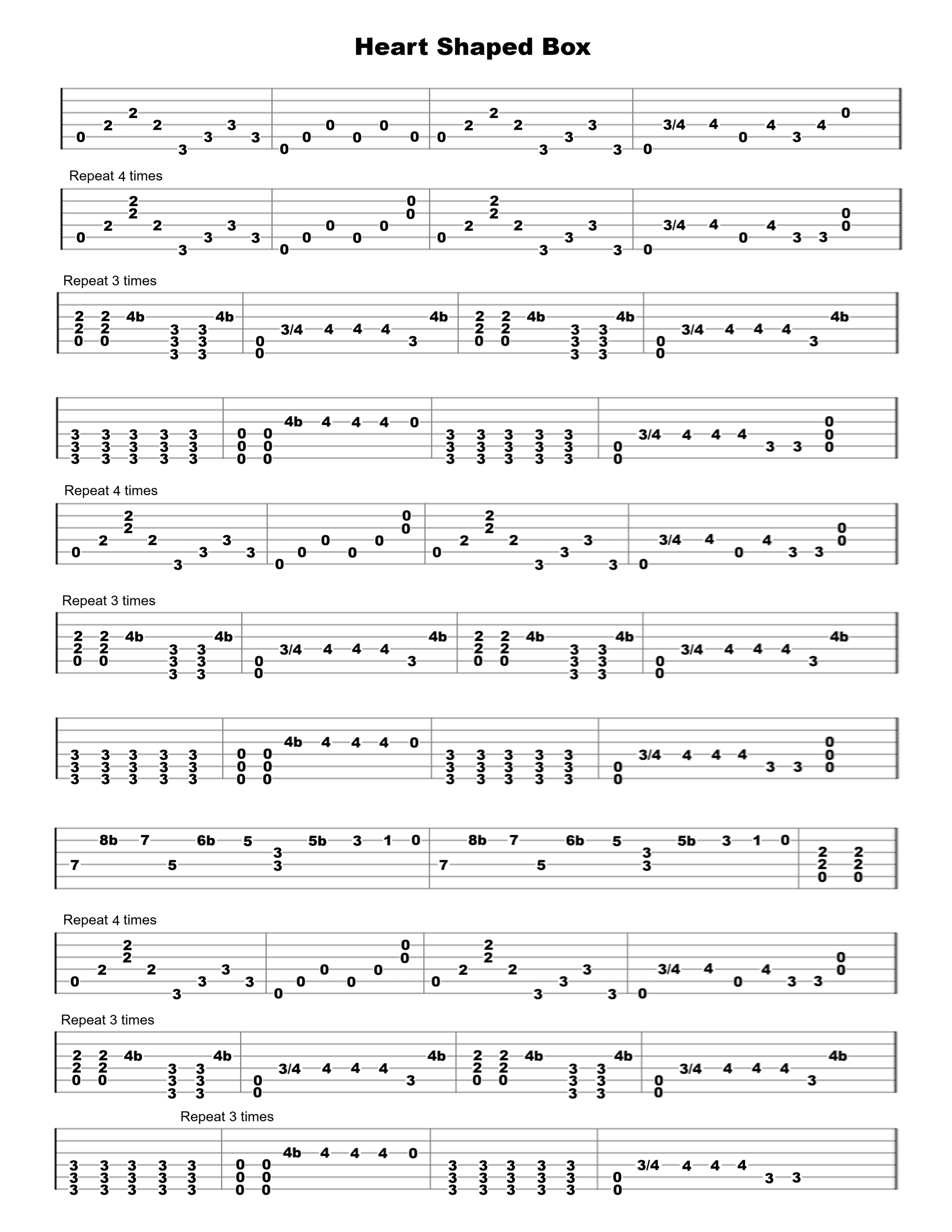 Heart-Shaped Box Guitar Tab - Verified Tabs For Guitar
