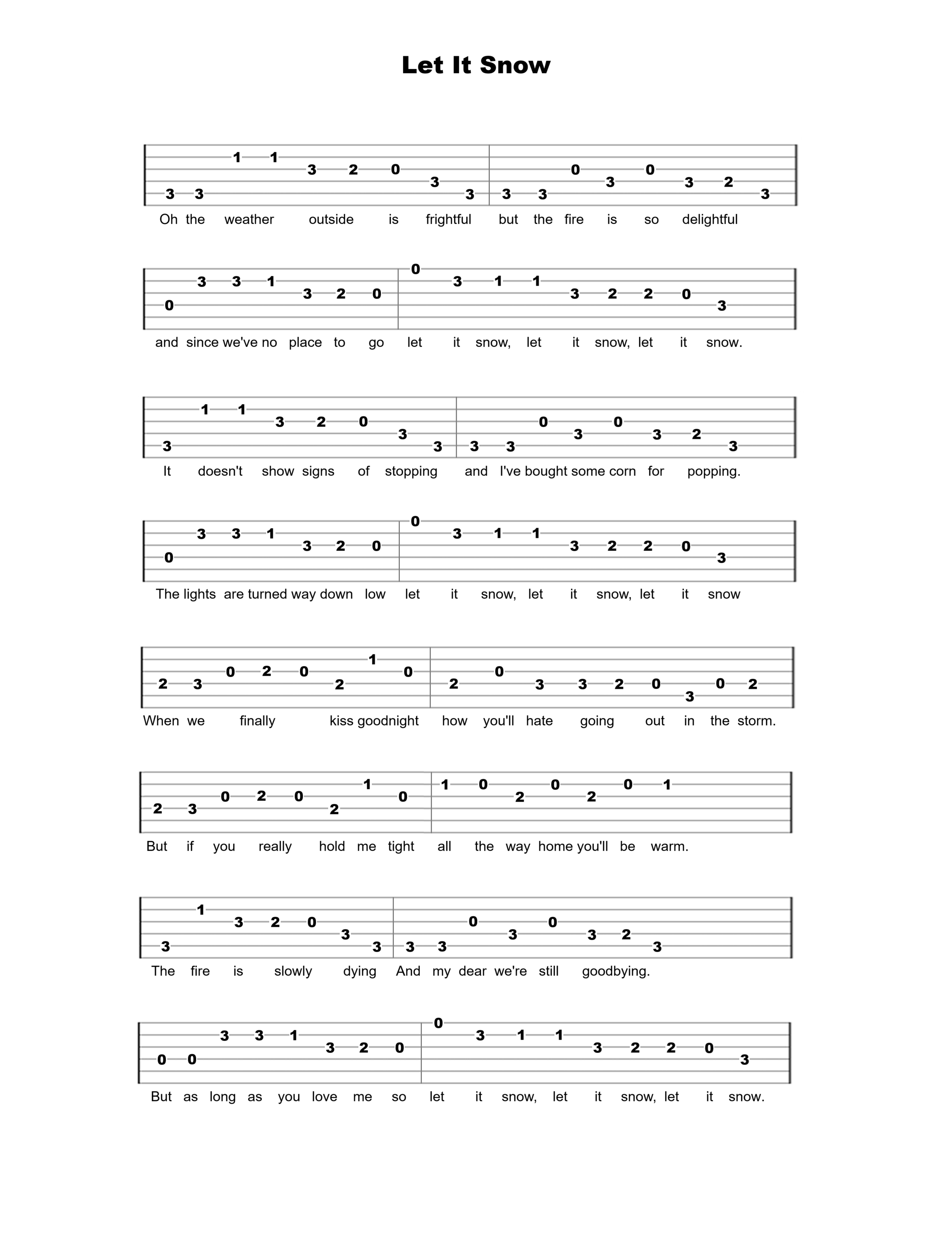 Let It Snow Guitar Tab - Verified Tabs For Guitar