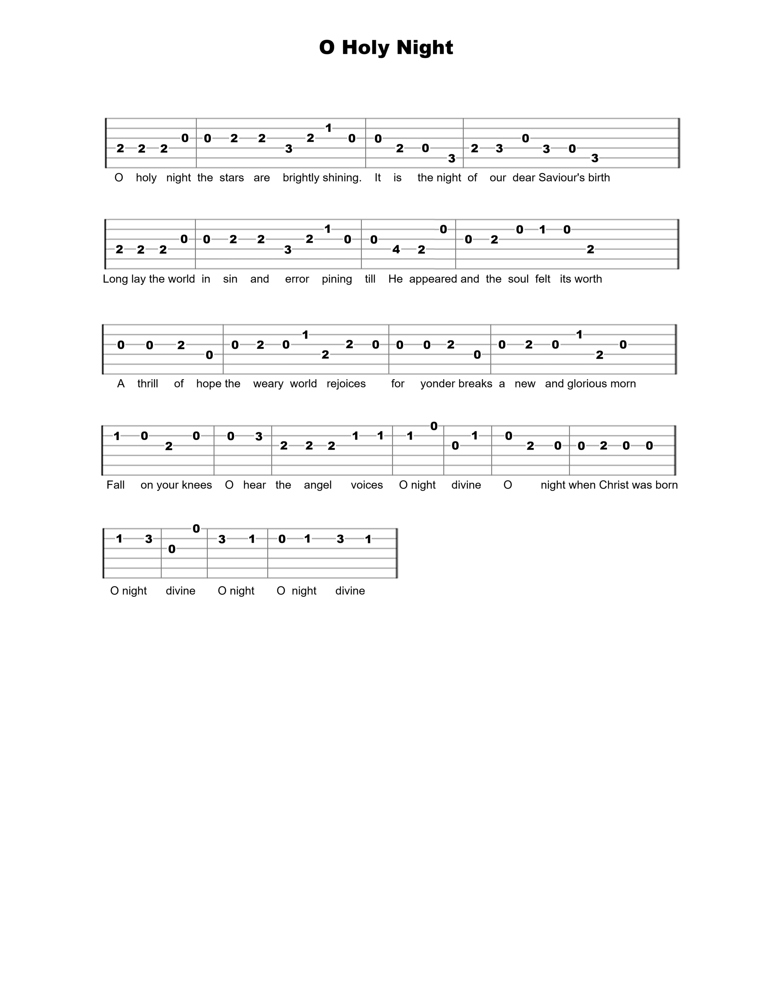 O Holy Night - Quality Guitar Tab - Verified Tabs For Guitar