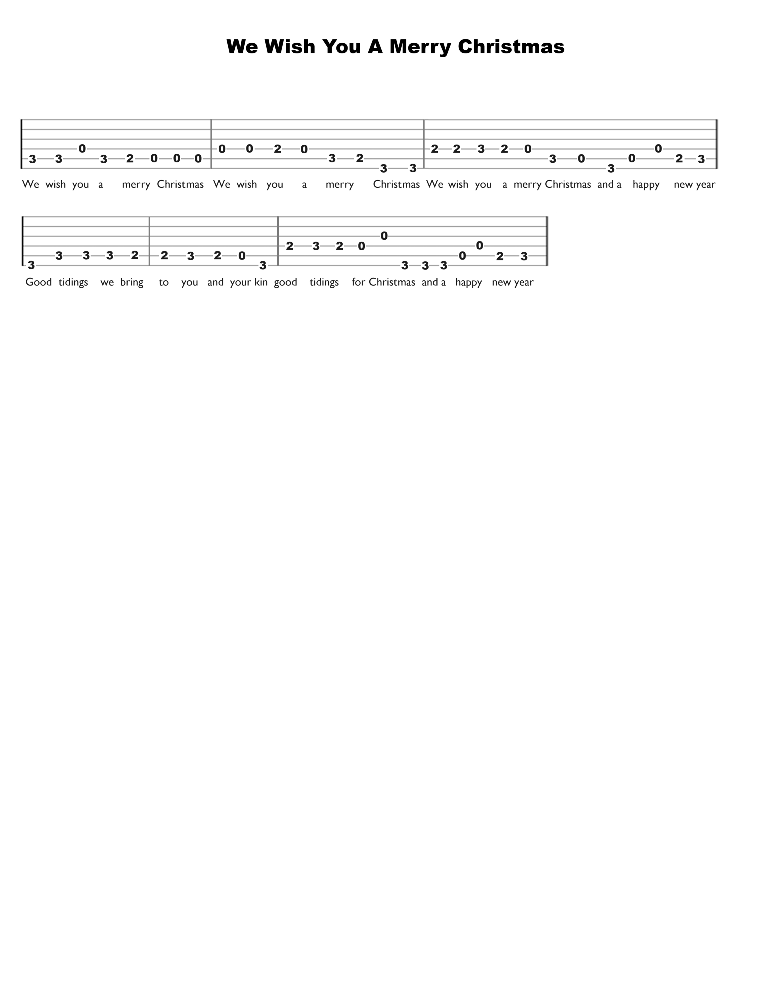 We Wish You A Merry Christmas Guitar Tab - Verified Tabs For Guitar