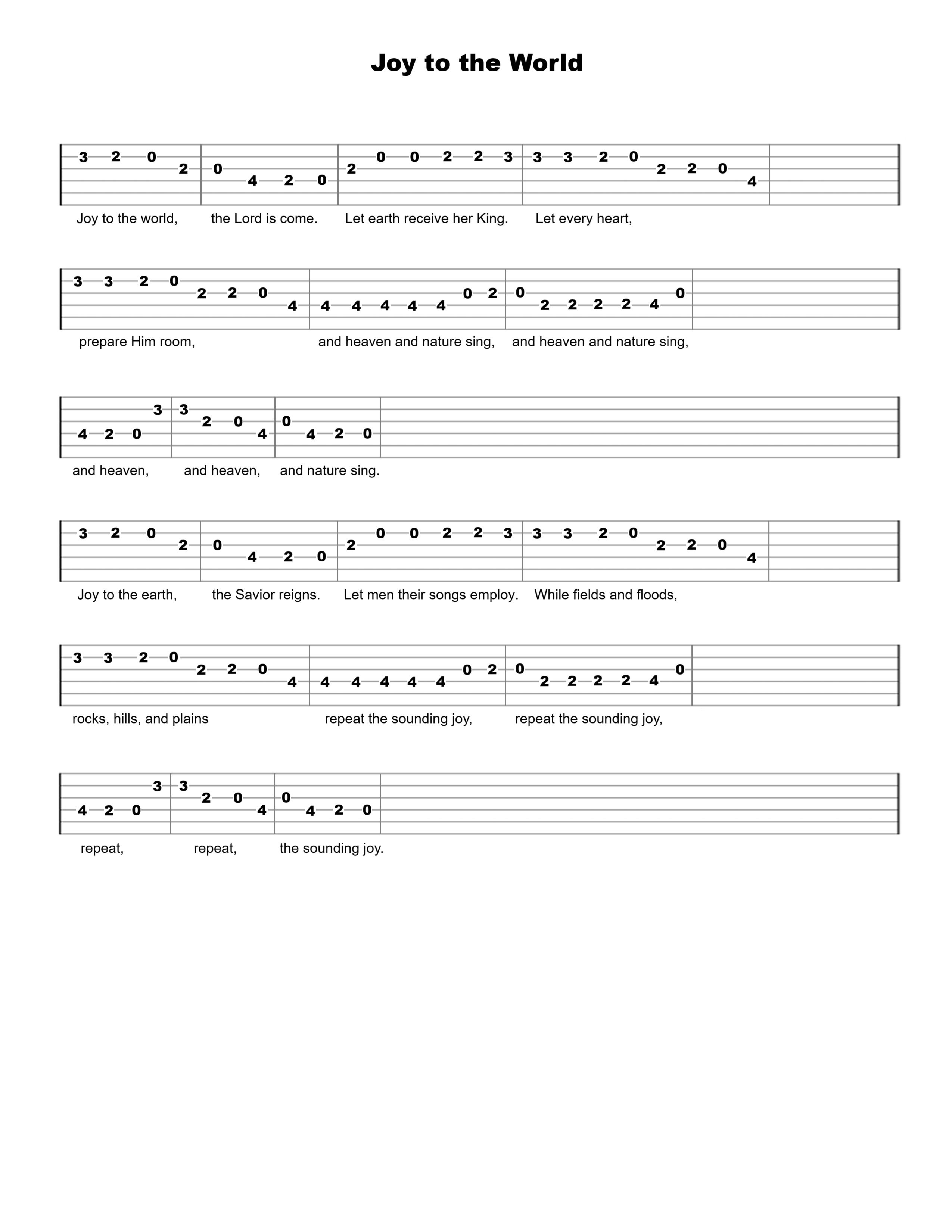 Joy to the World Guitar Tab - Verified Tabs For Guitar