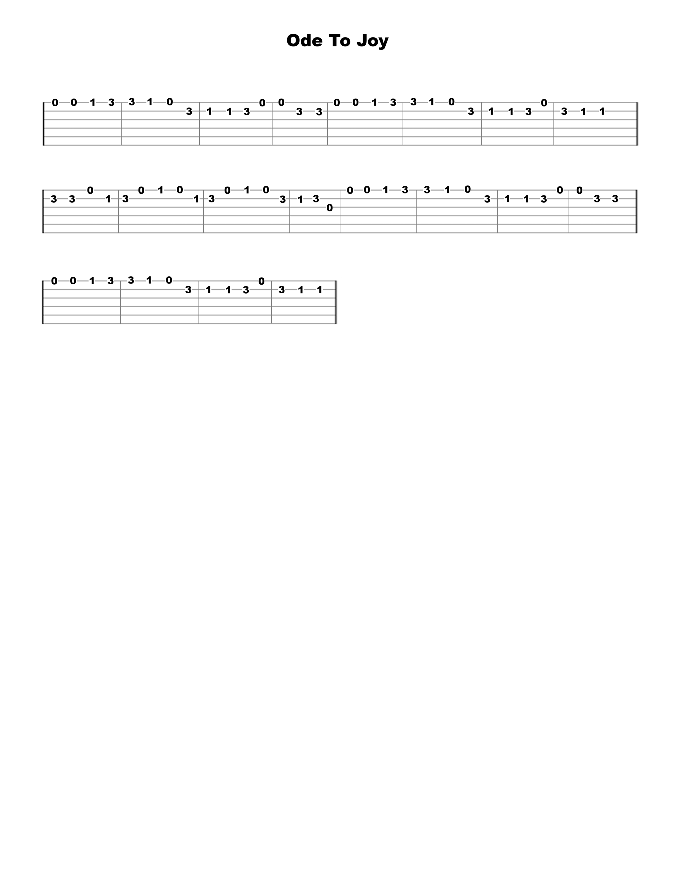 Ode To Joy Guitar Tab - Verified Tabs For Guitar