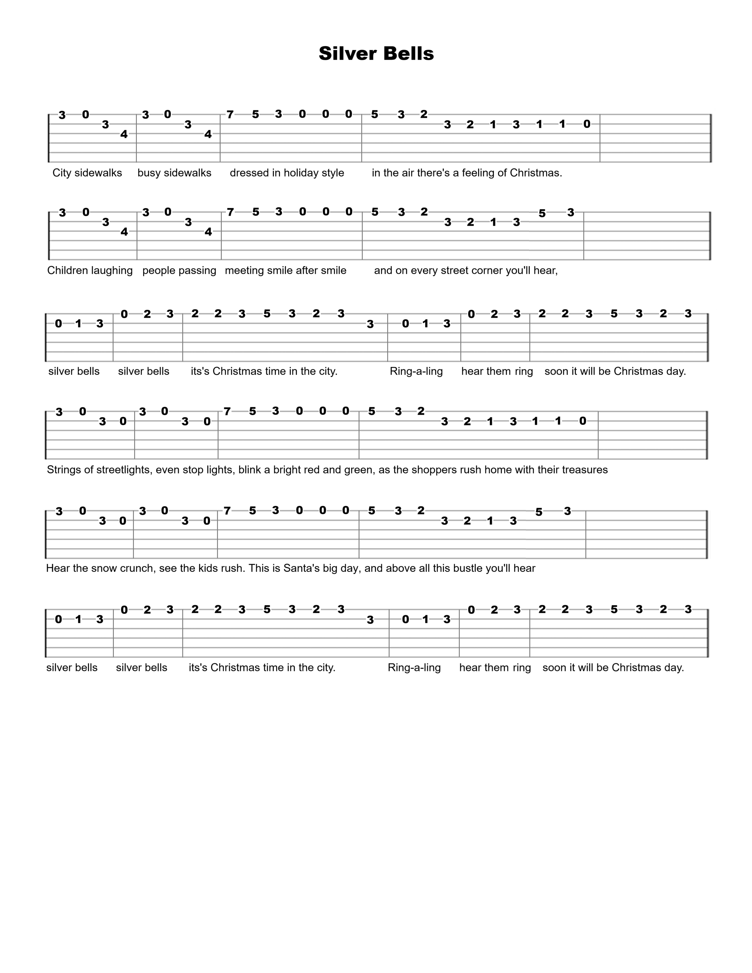 Silver Bells Guitar Tab - Verified Tabs For Guitar