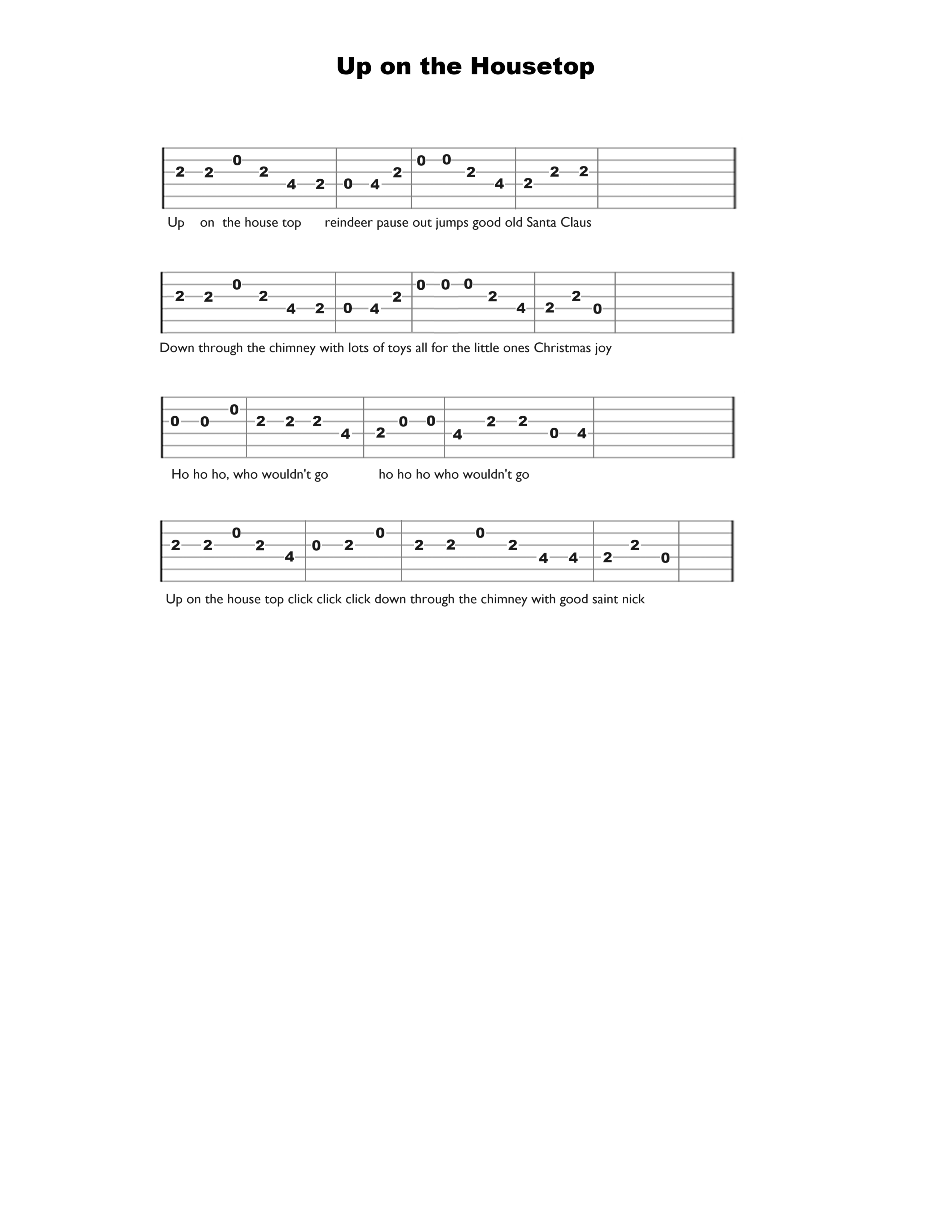 Up on the Housetop Guitar Tab - Verified Tabs For Guitar