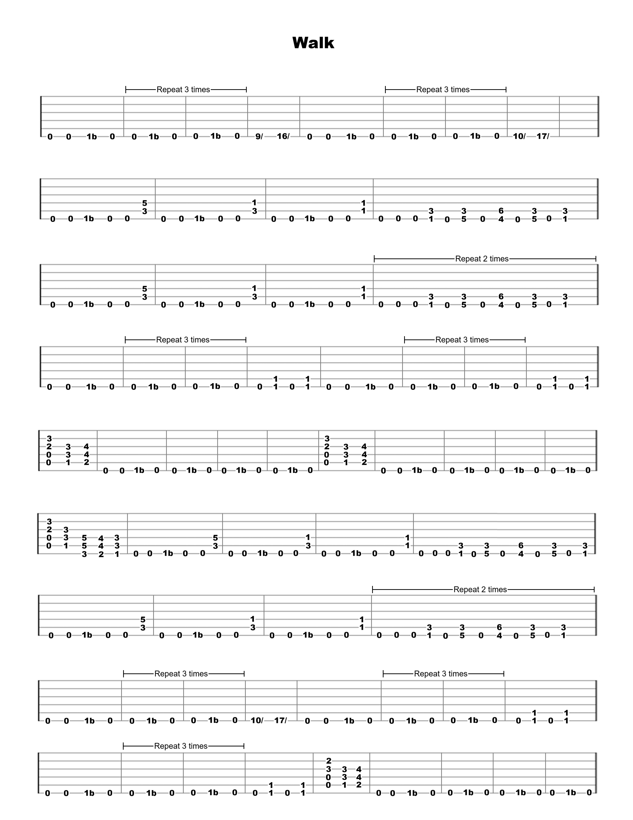 Walk Guitar Tab - Verified Tabs For Guitar