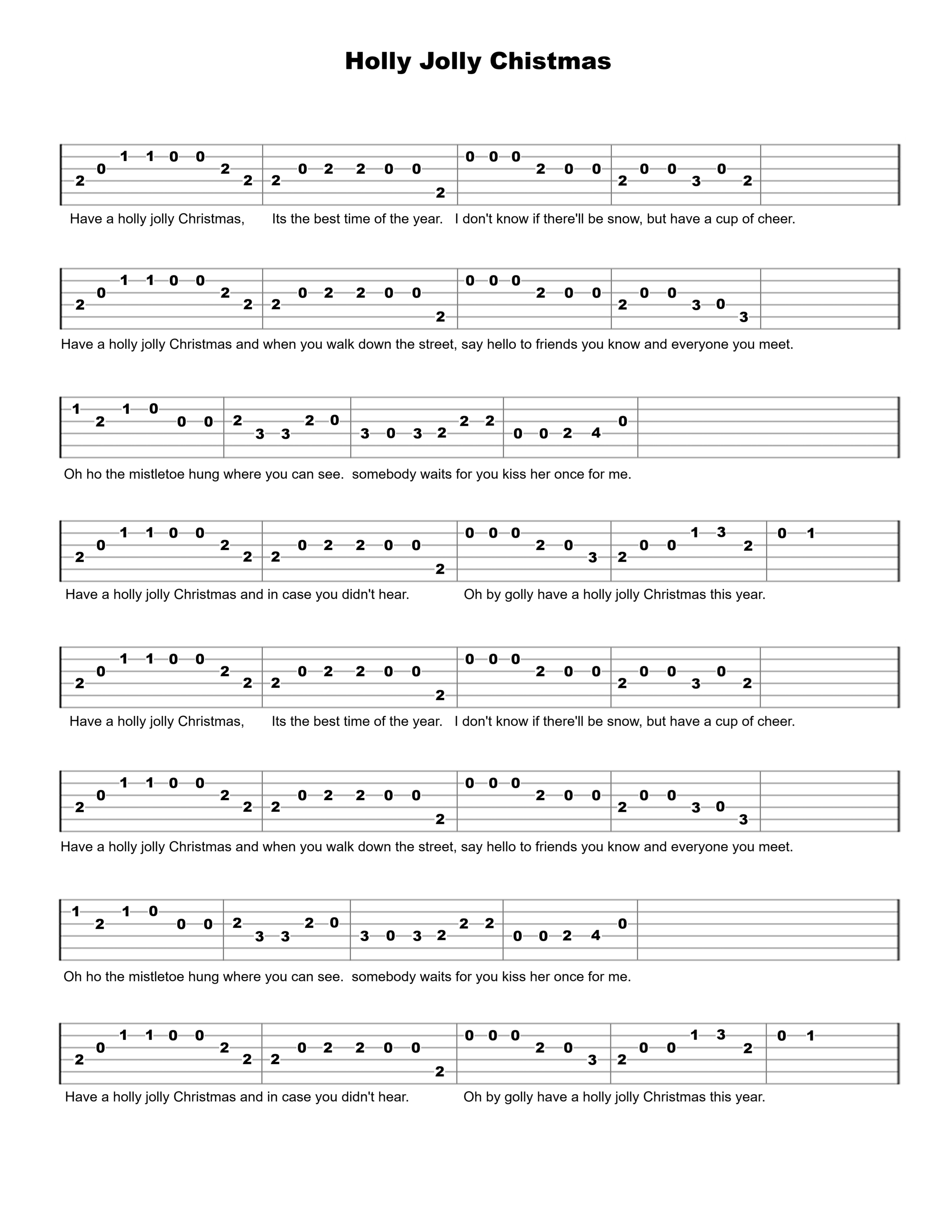 Holly Jolly Christmas Guitar Tab - Verified Tabs