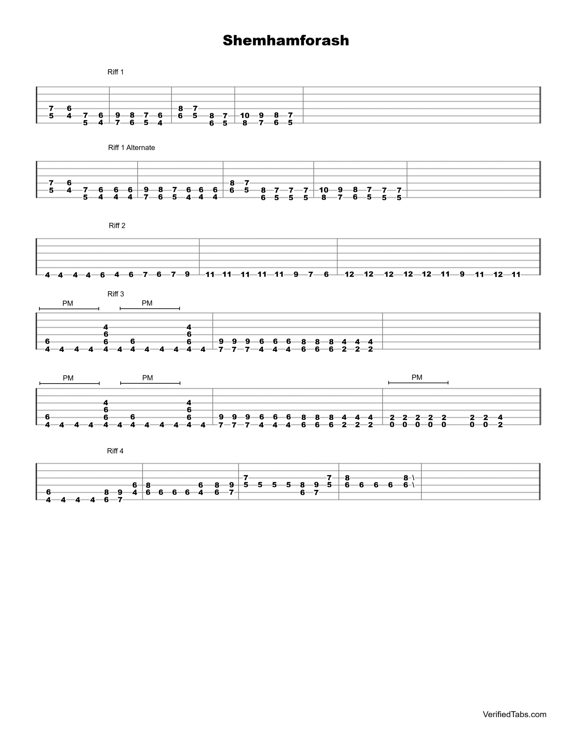 Shemhamforash Guitar Tab - Verified Tabs For Guitar