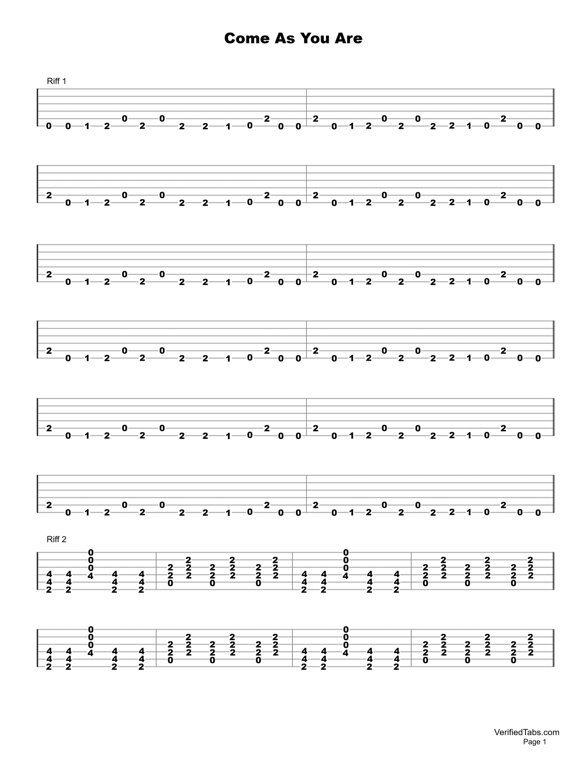 Come As You Are Page 1