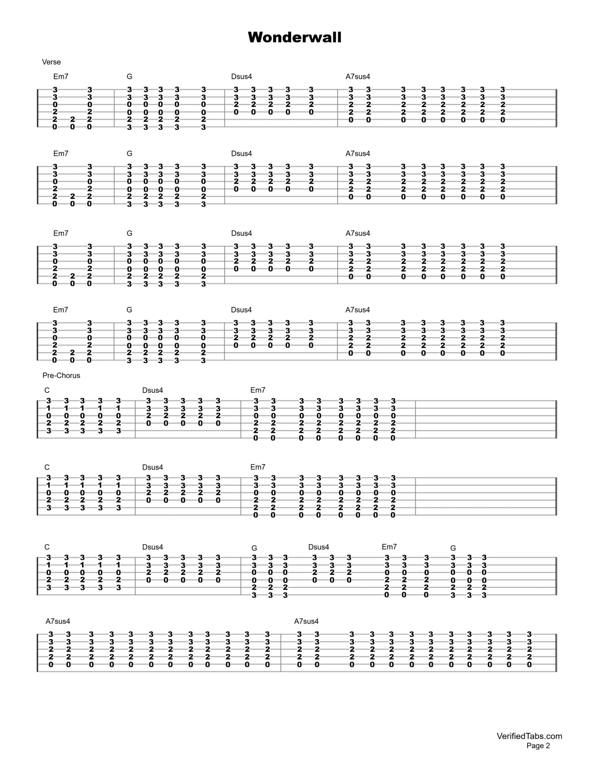 Wonderwall Chords Page 2