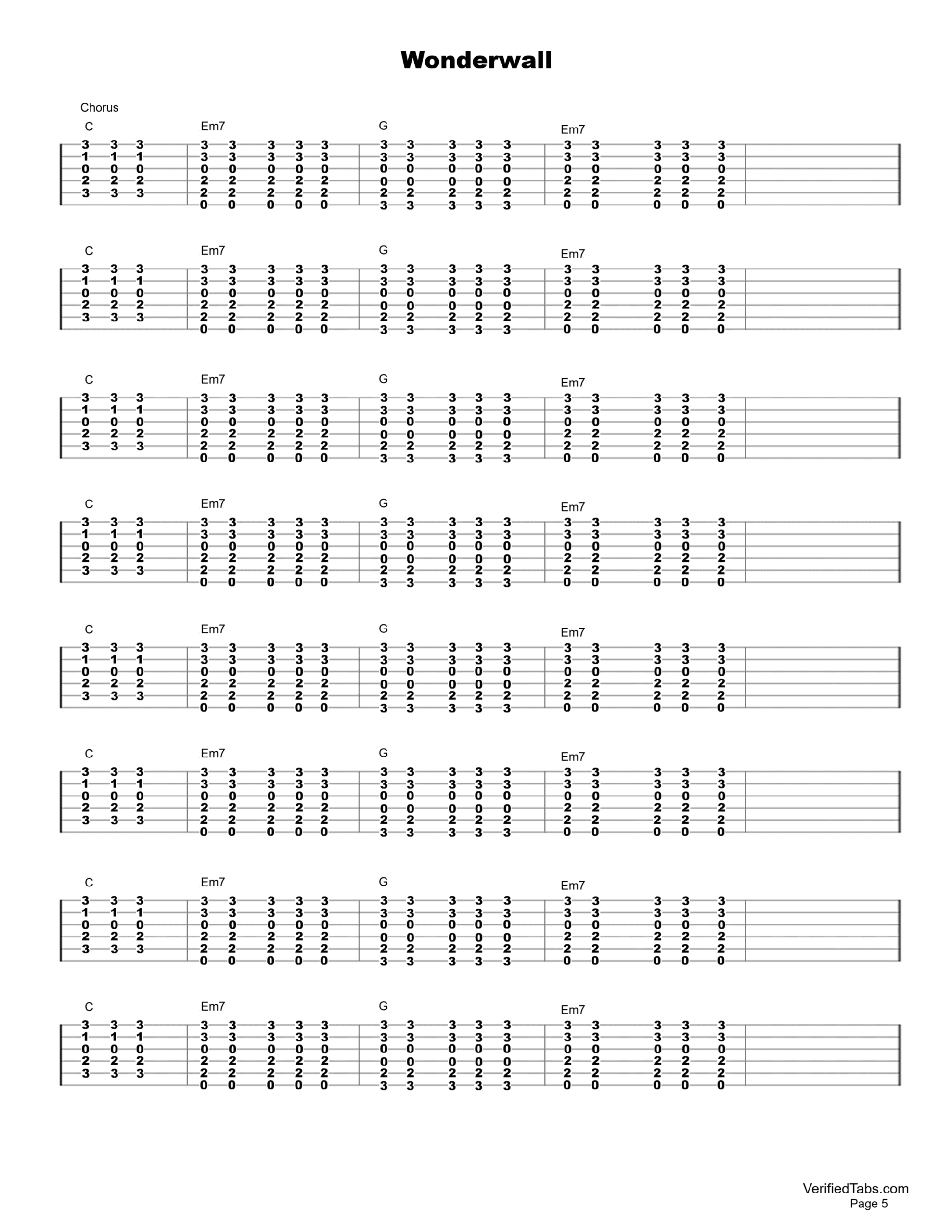 Wonderwall Chords Page 5