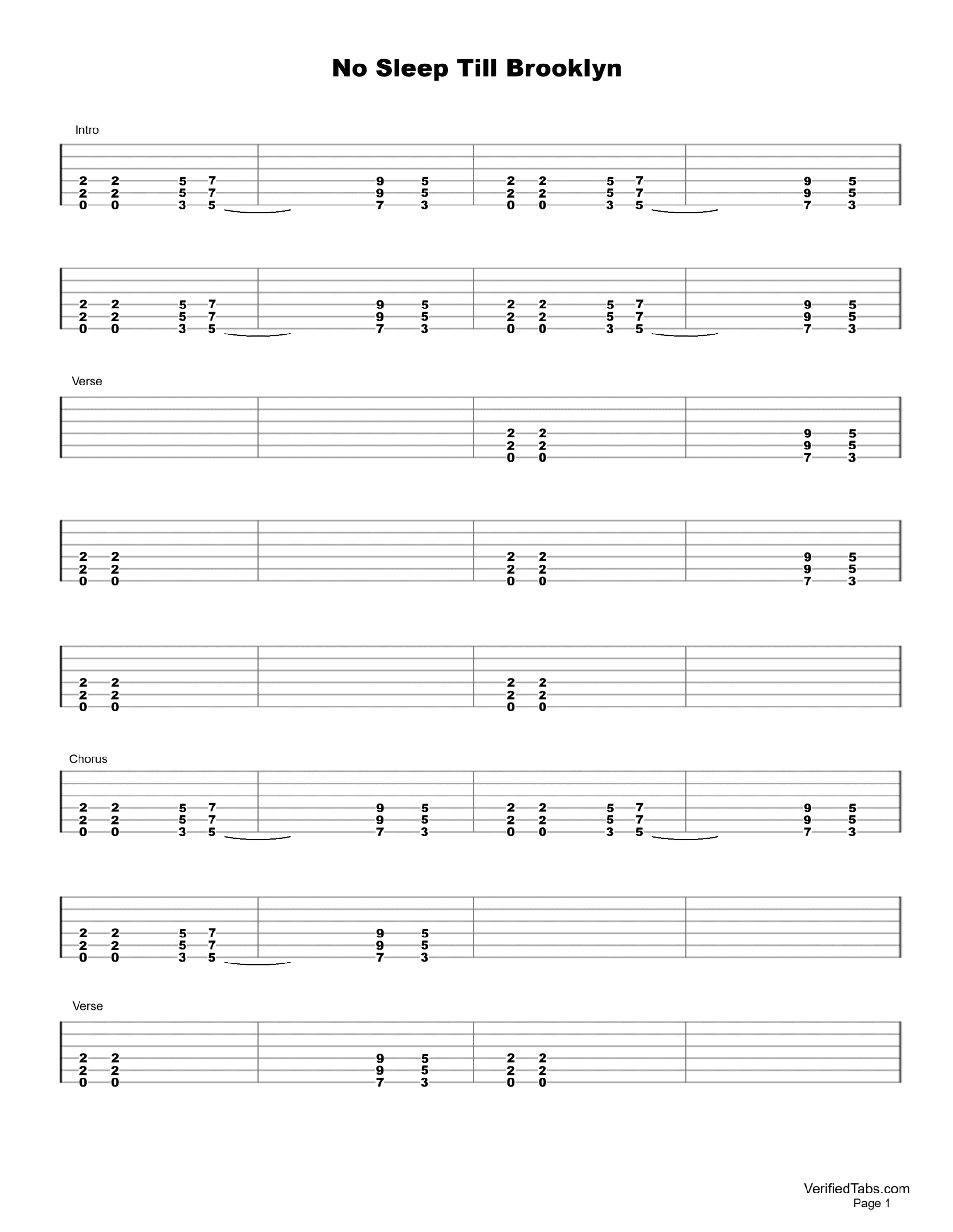 No Sleep Till Brooklyn Page 1