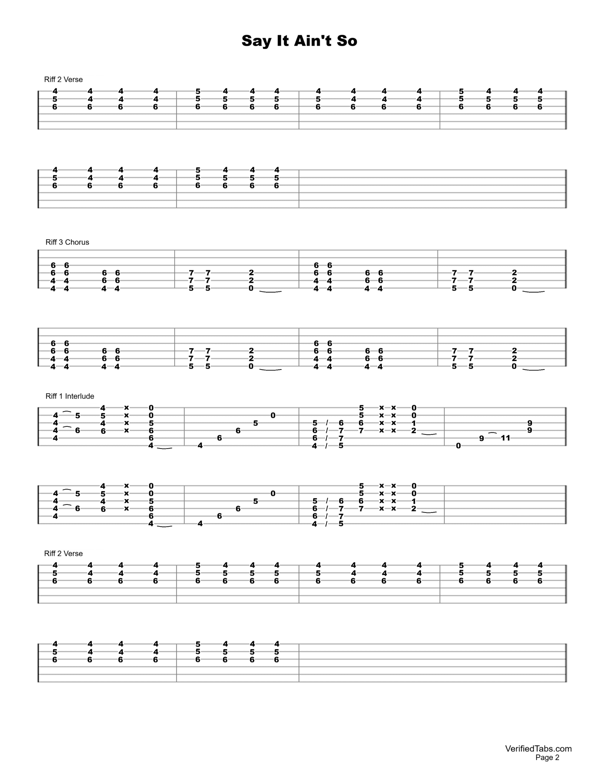 Say It Ain't So Page 2