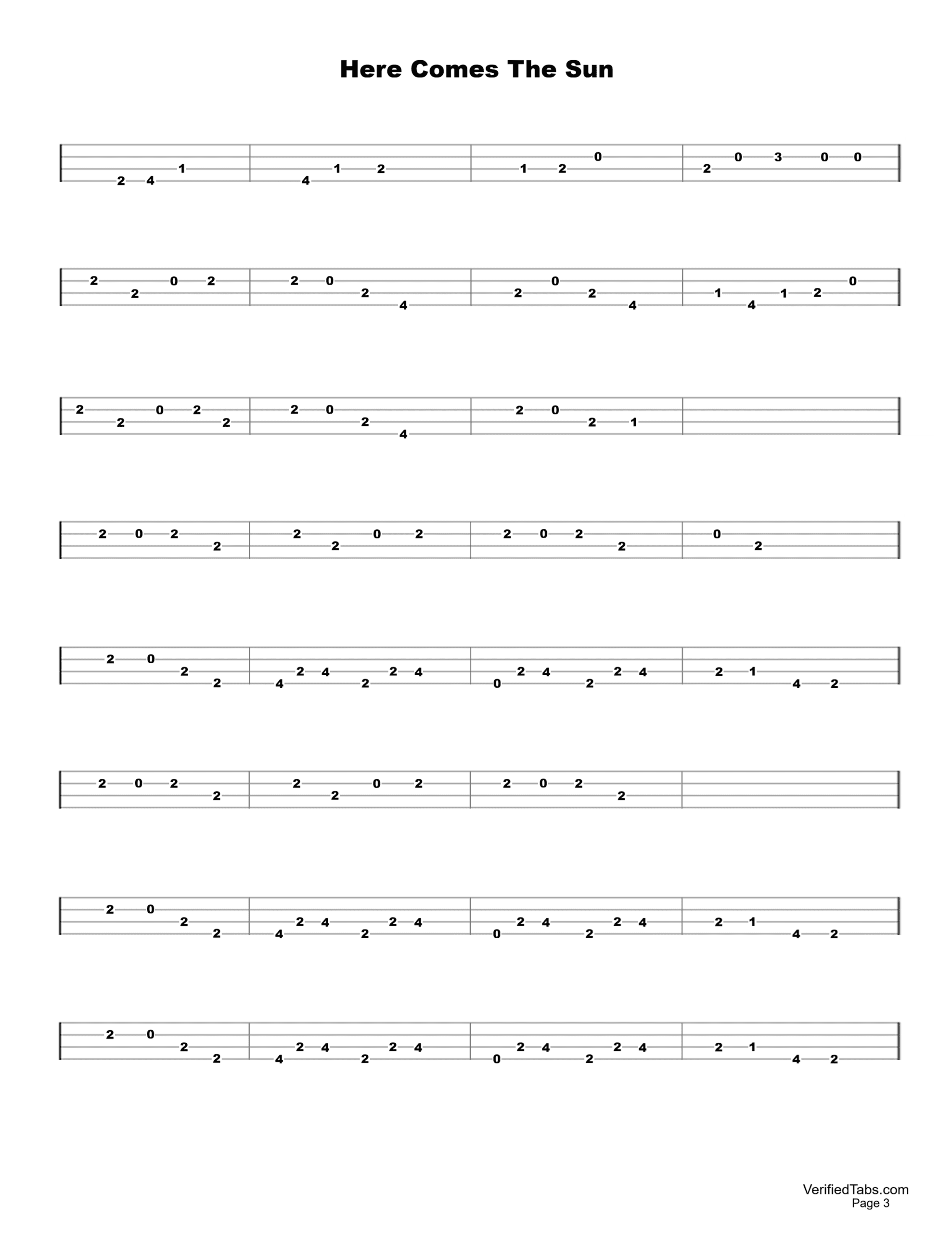 Here Comes The Sun Ukulele Page 3