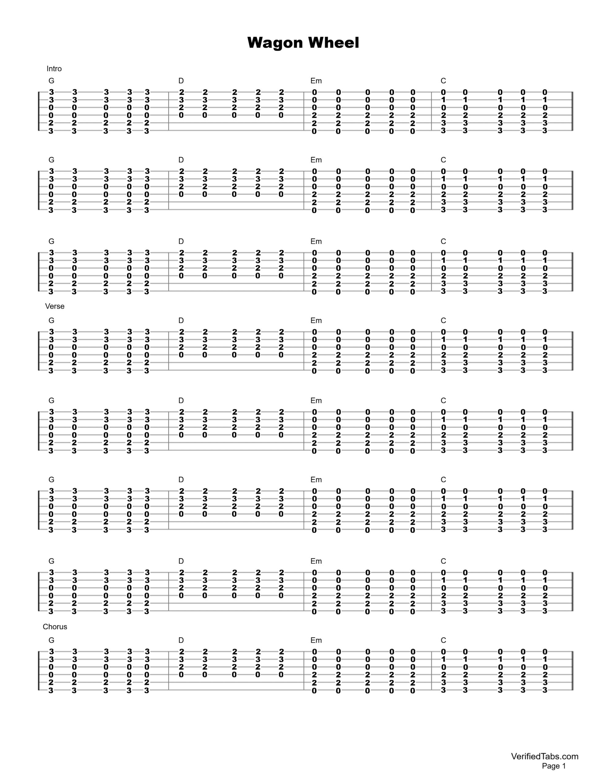 Wagon Wheel Page 1